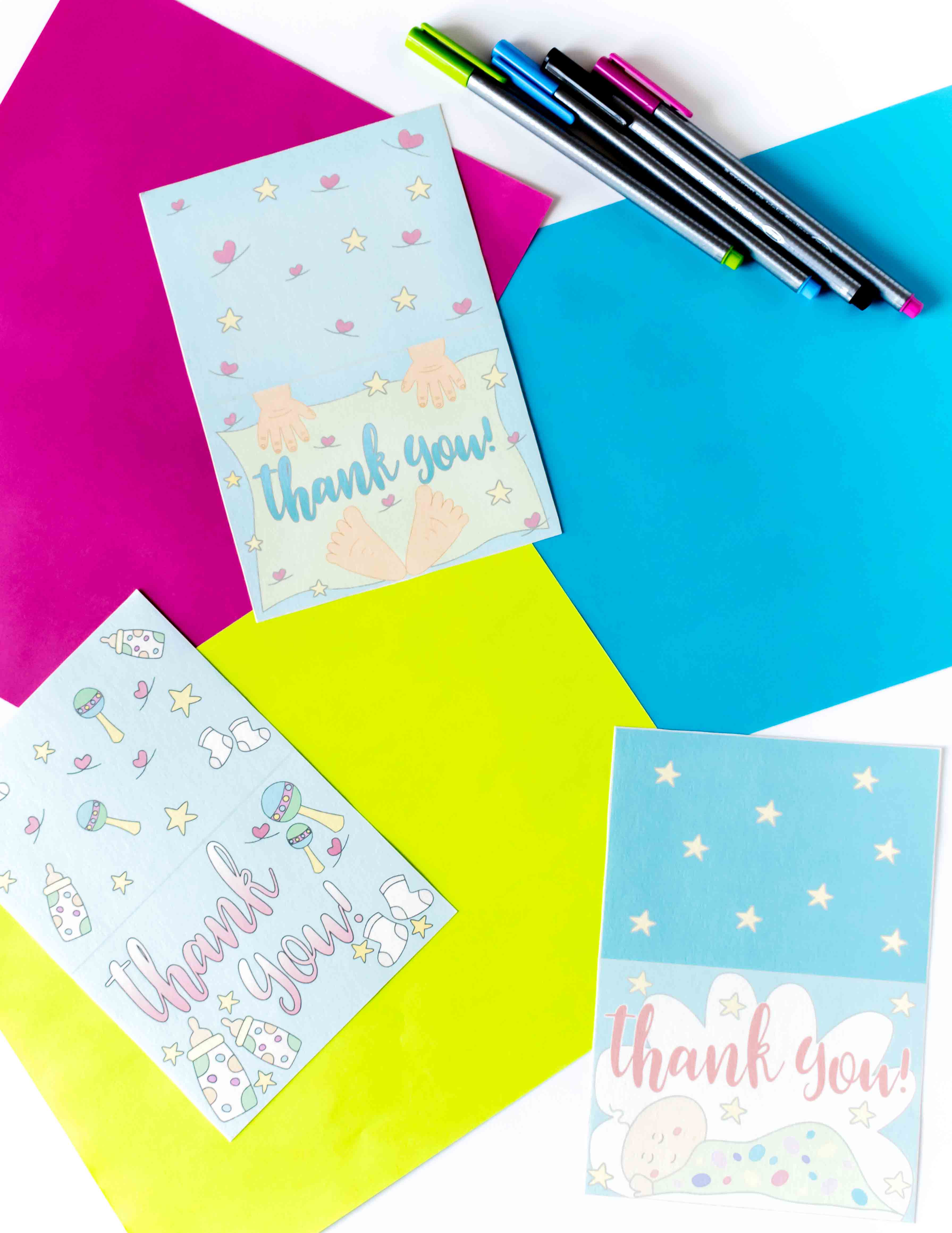 Baby Shower Thank You Cards Free Printable Daydream Into Reality