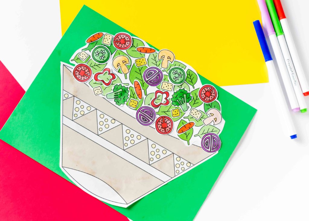 Teach your kids to love veggies with this Build a Salad Craft Free Printable! You never know, they might want to eat a salad after they're done with it!