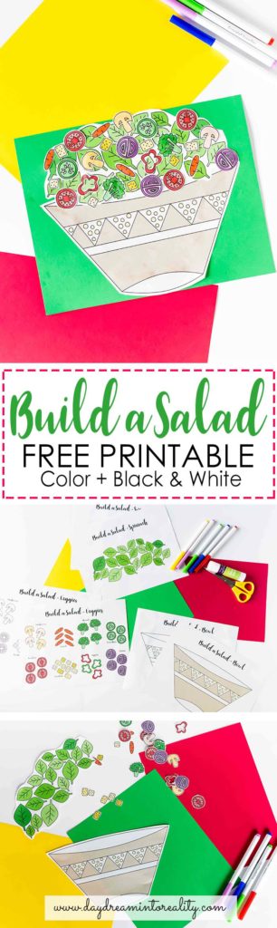 Teach your kids to love veggies with this Build a Salad Craft Free Printable! You never know, they might want to eat a salad after they're done with it!