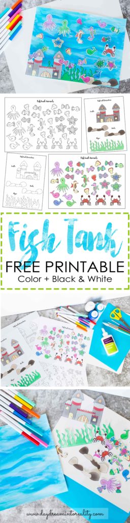 What a cool FISH TANK CRAFT! Your kids will have so much fun with this ACTIVITY. They'll be busy cutting, coloring and gluing. PLUS there is FREE PRINTABLE!
