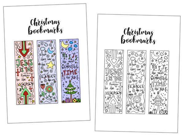 Coloring Christmas Bookmarks Free Printable – Daydream Into Reality