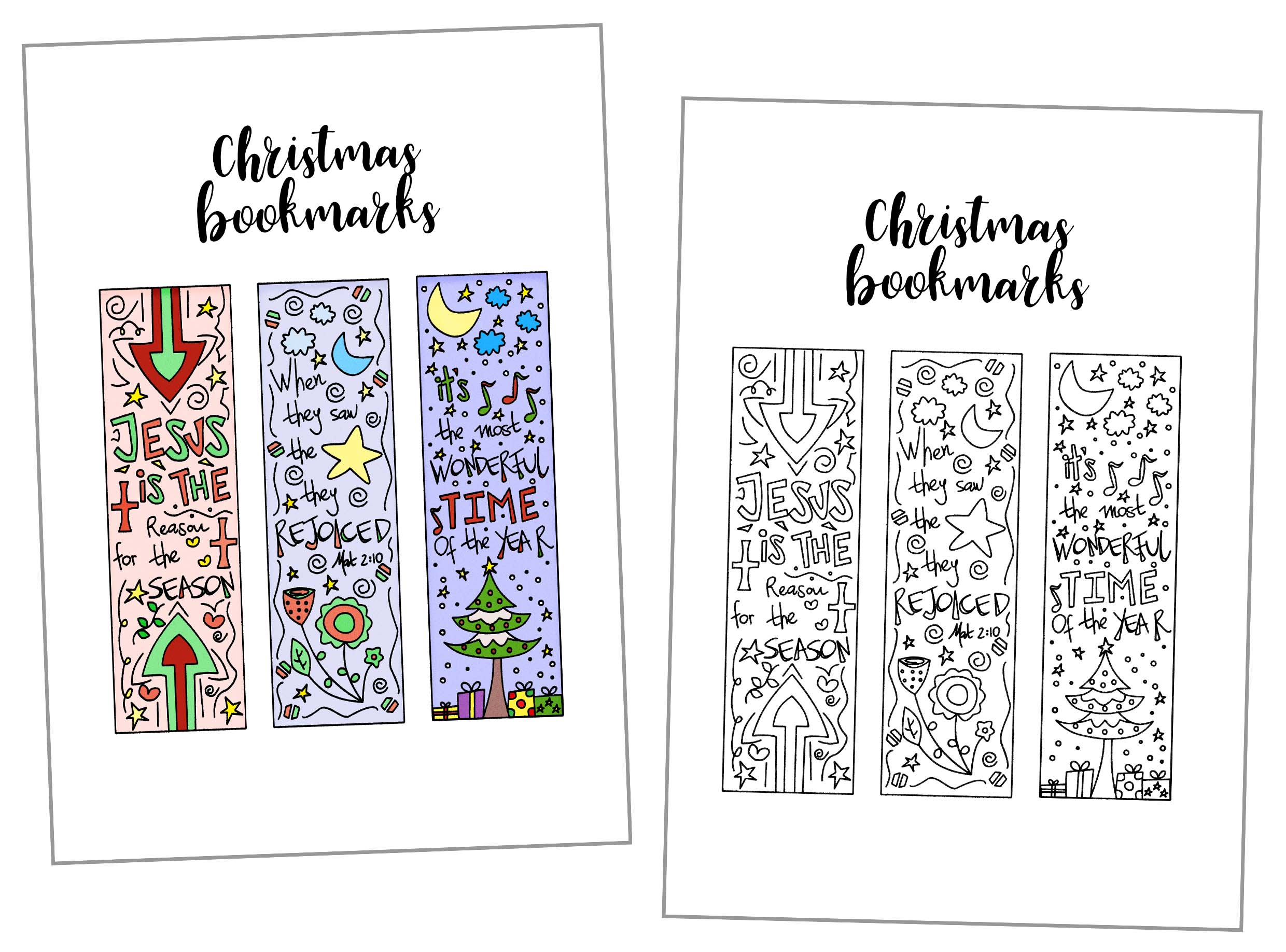 Coloring Christmas Bookmarks Free Printable Daydream Into Reality