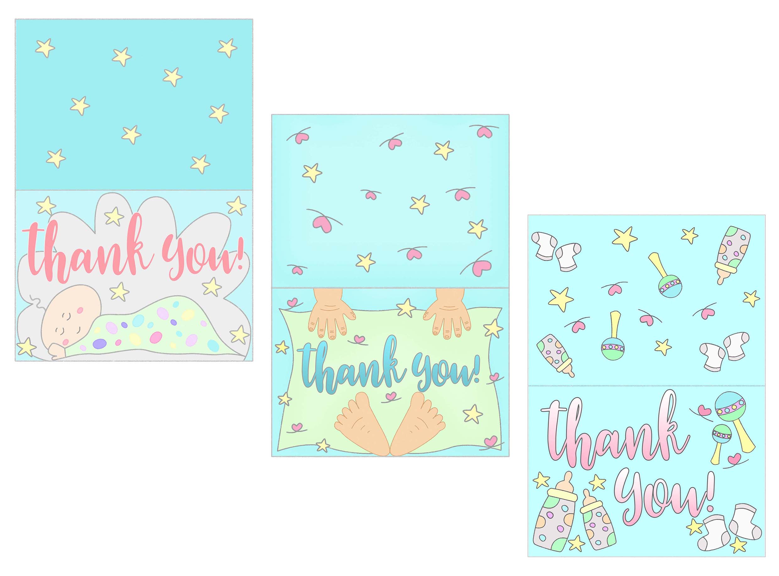 Baby Shower Thank You Cards Free Printable Daydream Into Reality