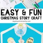 Popsicle Stick Christmas Story Puppet Craft for Kids & Free Template -Pinterest Image