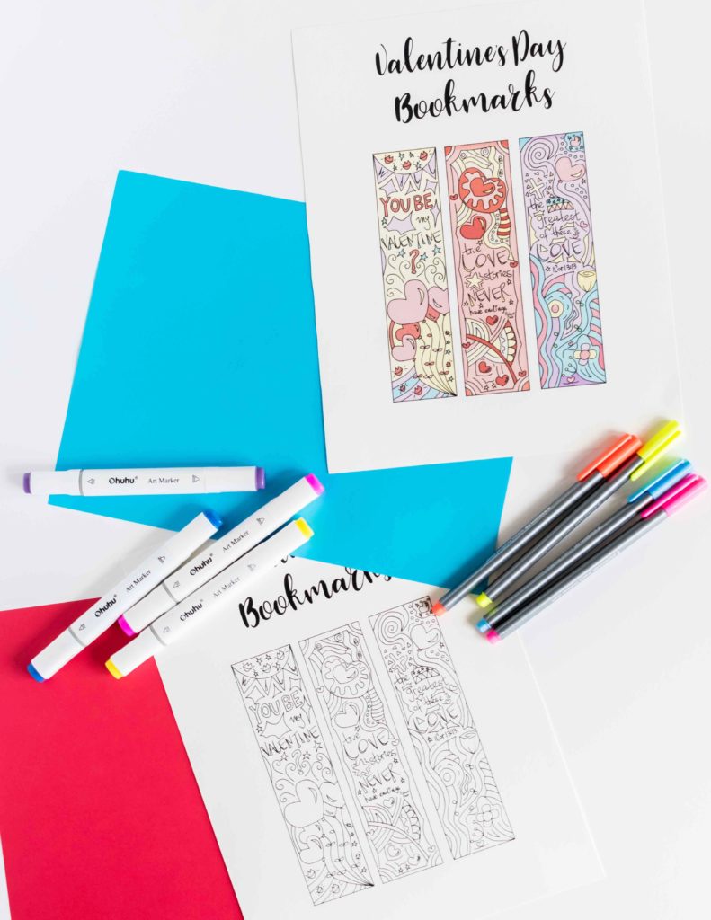For this great day I designed this cute Coloring Valentine's Day Bookmarks Free Printable, go and print as many as you want and share them with your favorite people in the world!