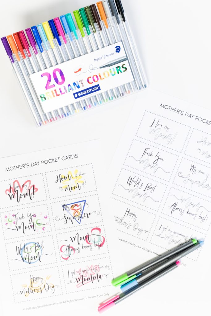 Since being a mother is one of the hardest job out there I believe all moms should be pampered and celebrated. That’s why I designed these super cute Mother's Day Pocket Cards Free Printable. Print them out in color - or the coloring version if you want to add your own touch - and let her know how much she means to you! 
