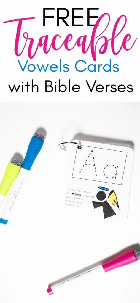 These Free Traceable Vowels Cards with Bible Verses are so cute and one of a kind! Definitely your kids are going to love them!