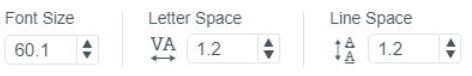 Top Panel Font Spacing and size Cricut Design Space