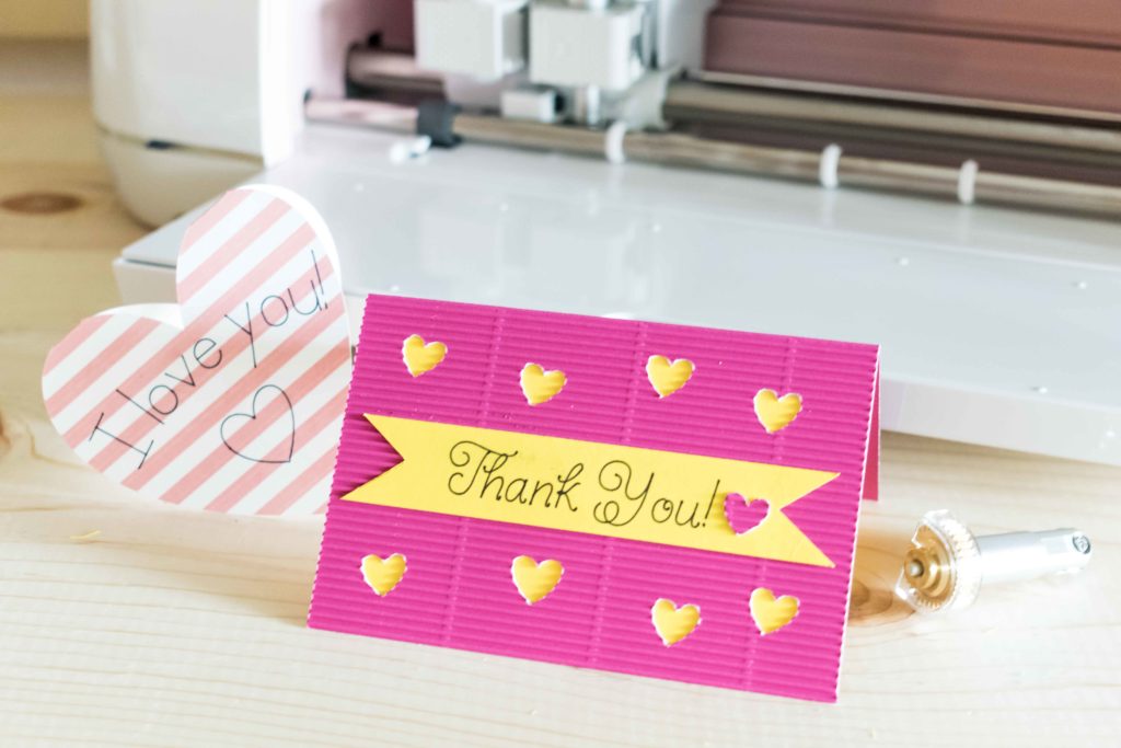 Thank You Card and I love you Card made with the Cricut Maker 