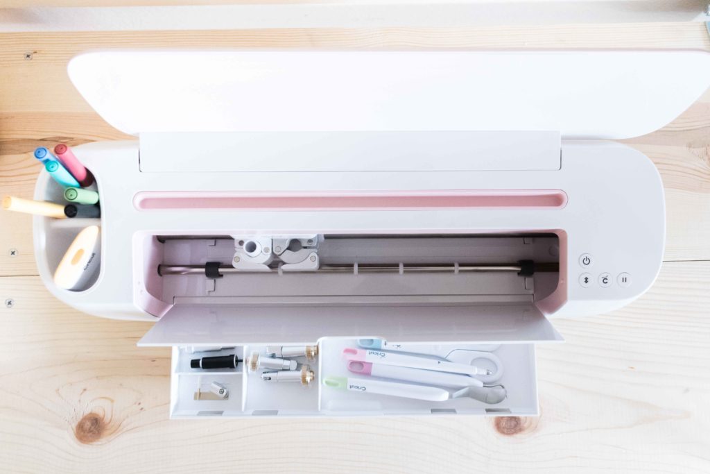 Top View of the Cricut Maker with all of the tools you can use