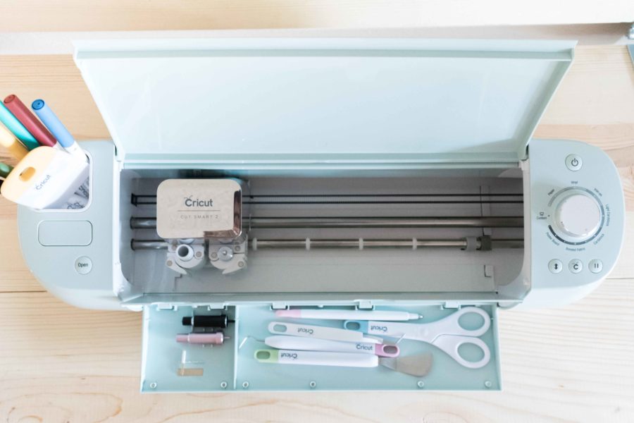Storage compartments of Cricut Explore Air 2 for blades and other essential tools