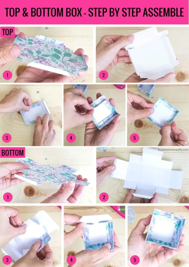 Top and Bottom Box - Step by Step Assemble info-graphic 
