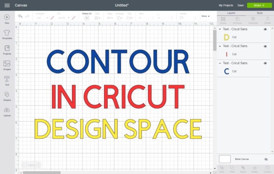 Contour in Cricut Design Space written as cover for this tutorial.