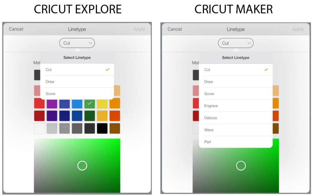 Cricut Design Space Ipad/Phone Linetype.