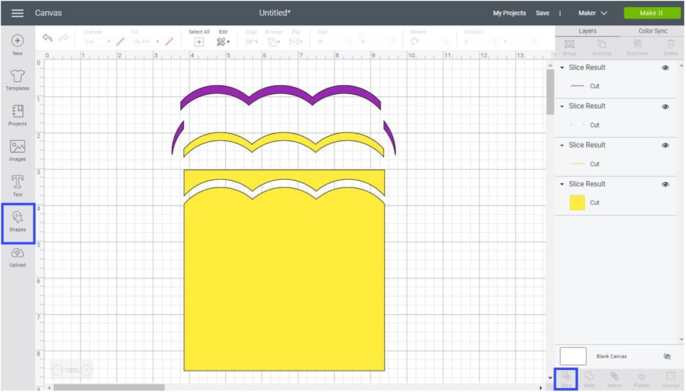 Creating Waves on a square Cricut Design Space