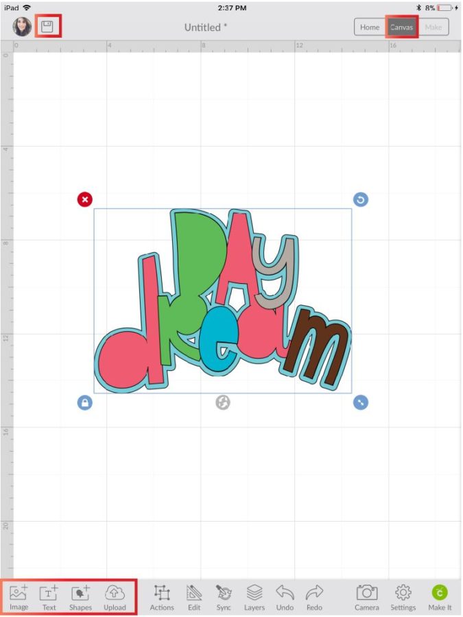 Image in Cricut Design Space App