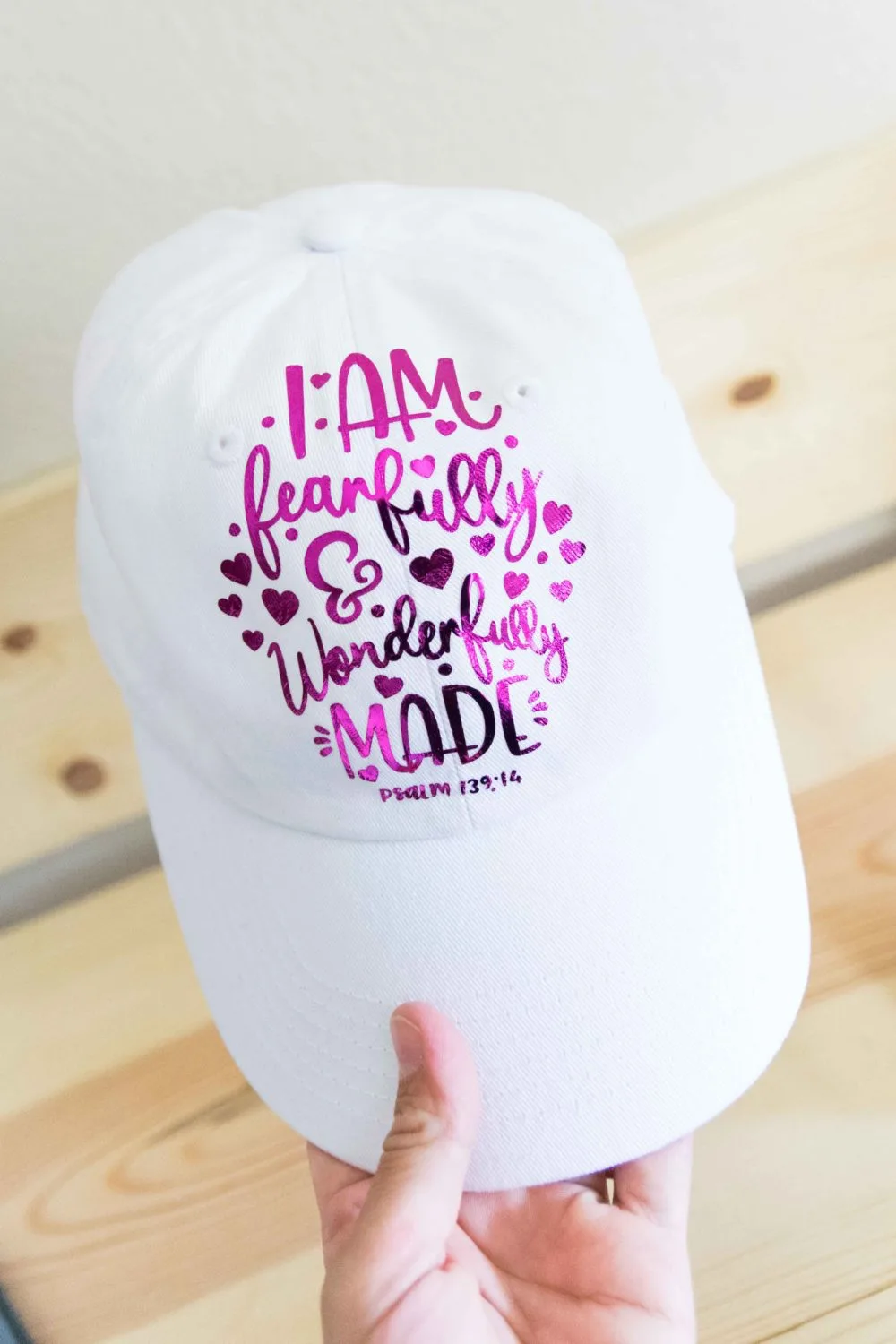 Hat made with the Cricut Easypress Mini