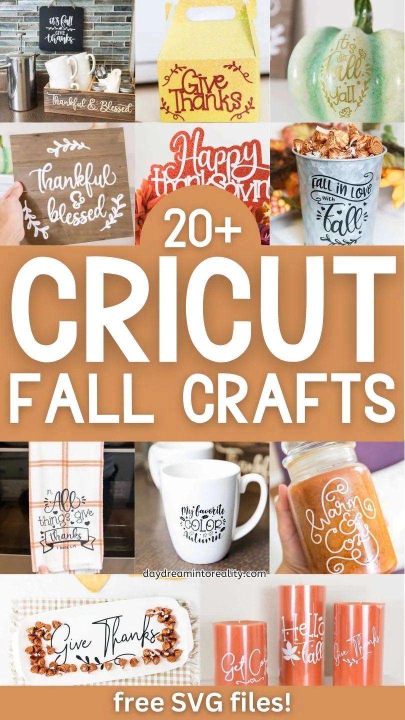 Cricut Fall Projects and Crafts with Free SVG - Pinterest Image