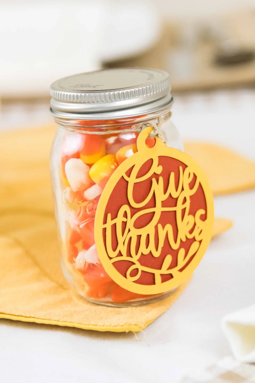 Party Favor and give thanks Gift Tag made with cricut