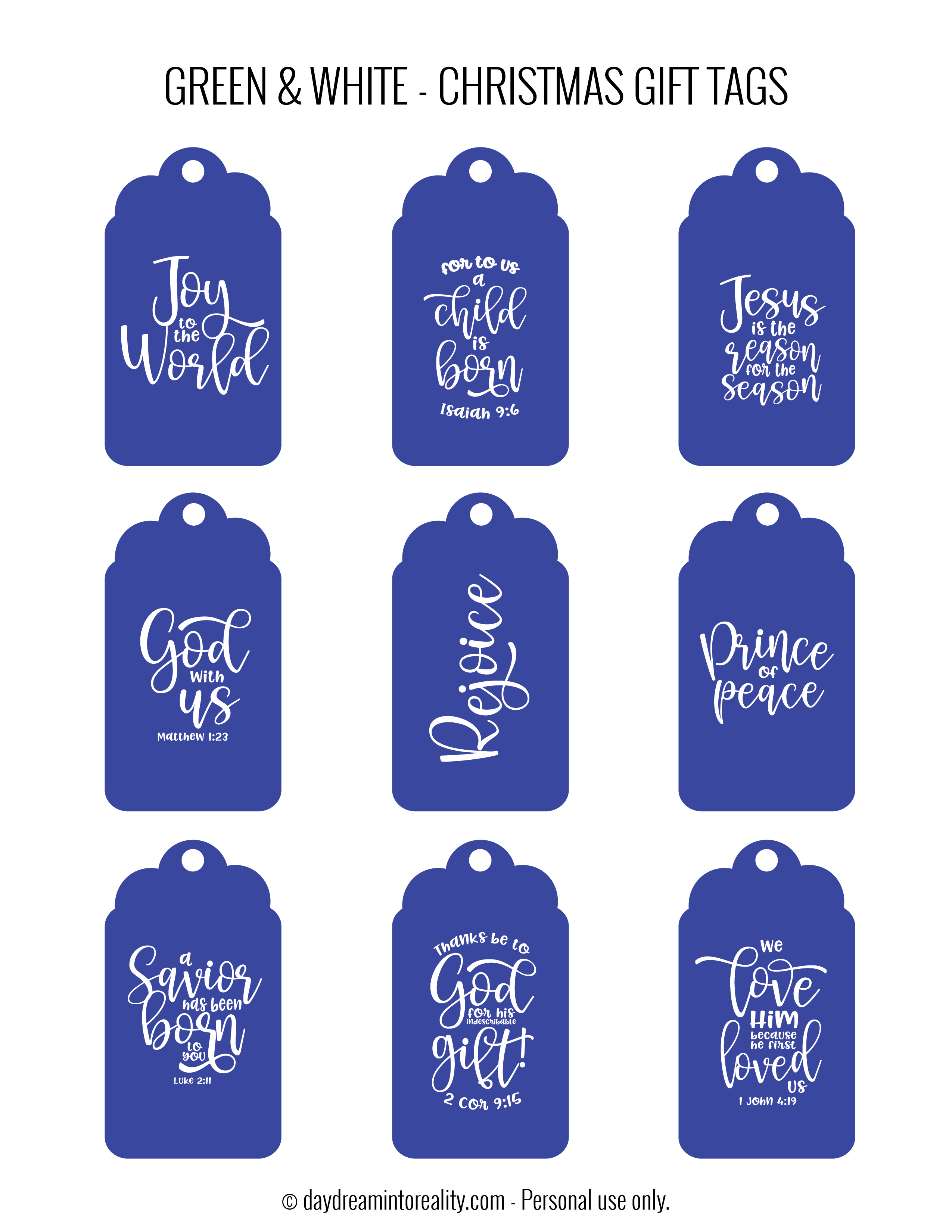Present Favor Labels Blue And White Holly Christmas Gift Tags 