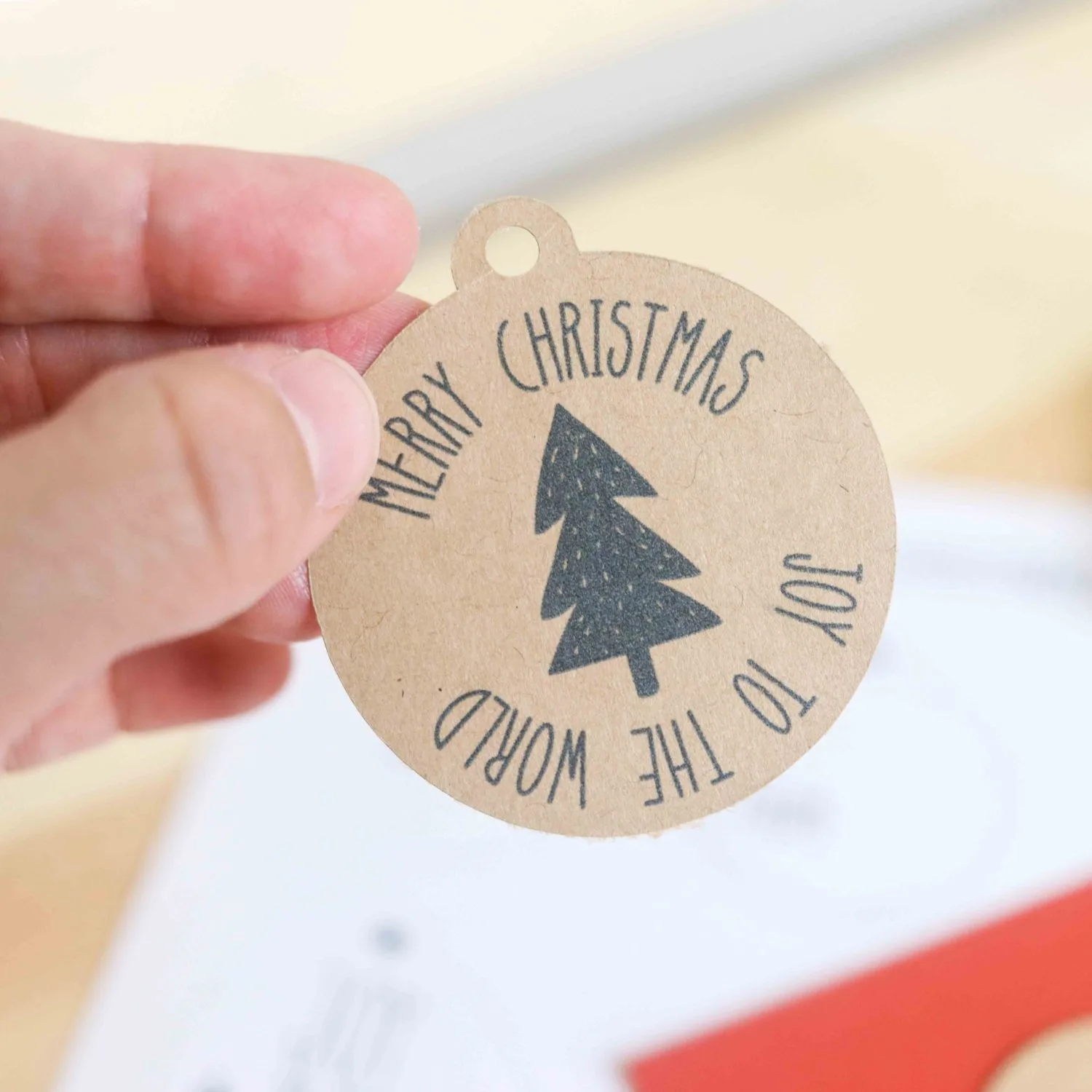 Farmhouse Christmas gift tags in Kraft cardstock