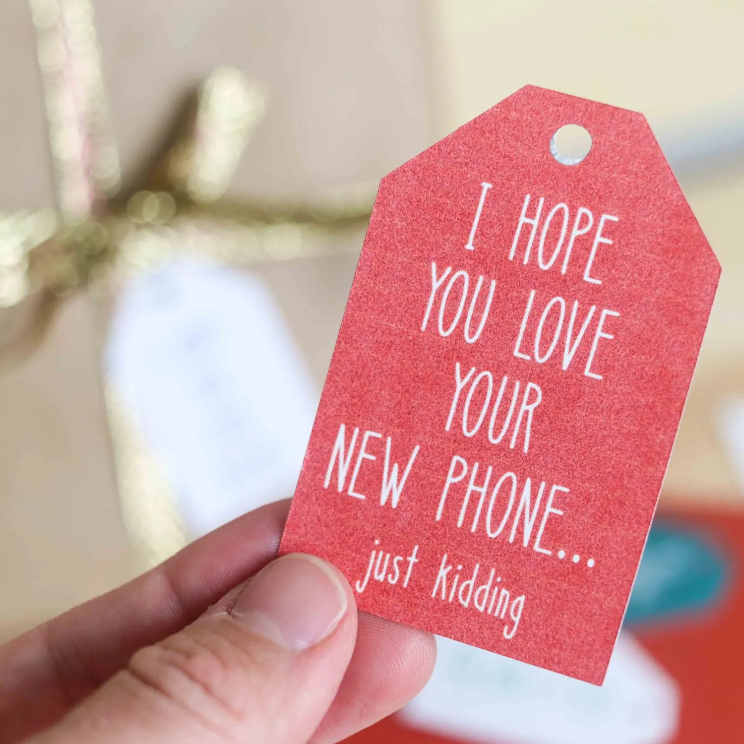 I hope you love your new phone. Christmas gift tag