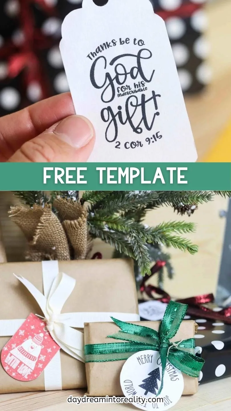 Christmas Gift Tags Free Printable - Pinterest Image