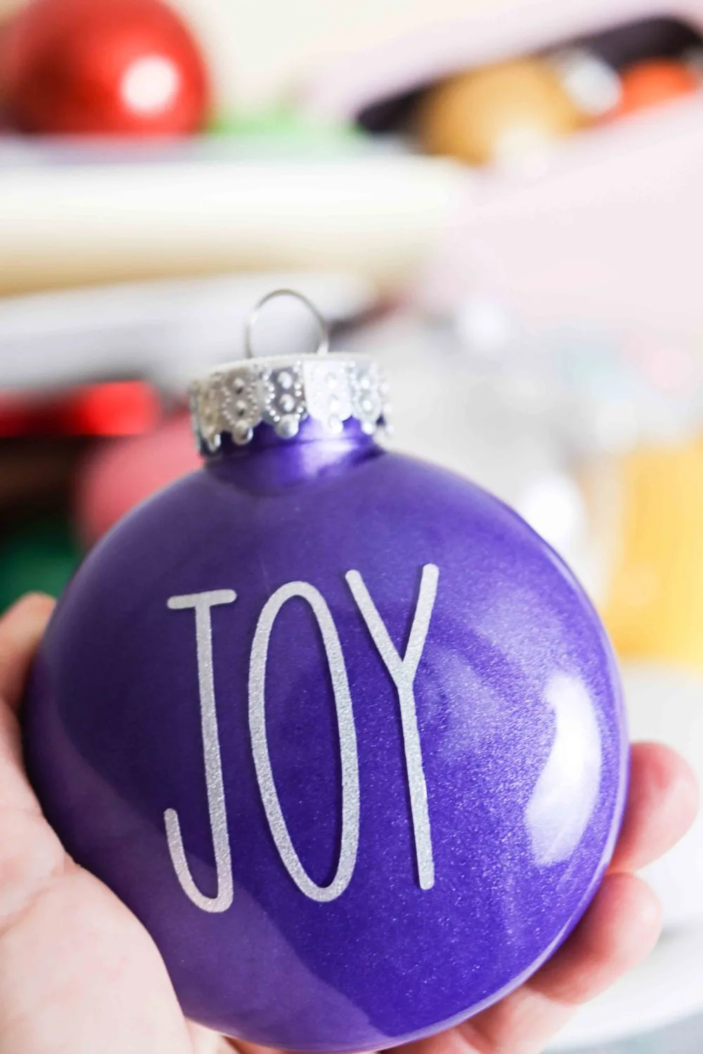 Ornament made with paint and decorated with vinyl
