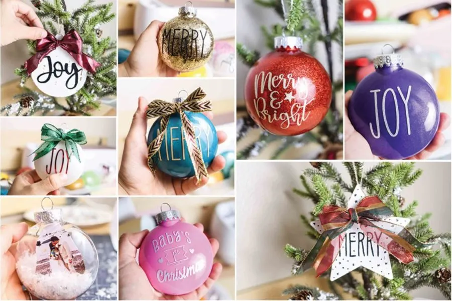How to Create Christmas Glitter & Fillable Ornaments with Adhesive Vinyls