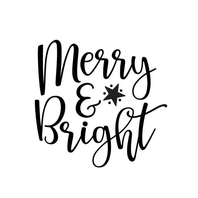 Merry & Bright Free SVG