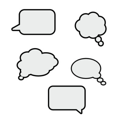 conversational clouds Free SVG Template for photo booth props