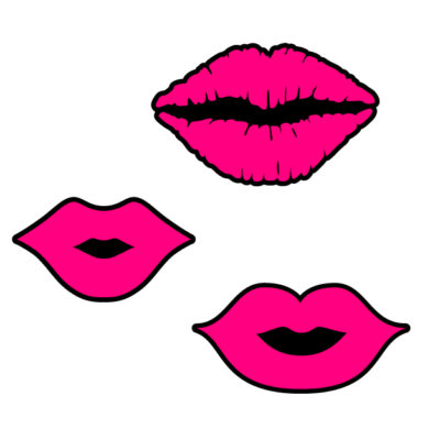 Three different lips styles Free SVG Template for photo booth props