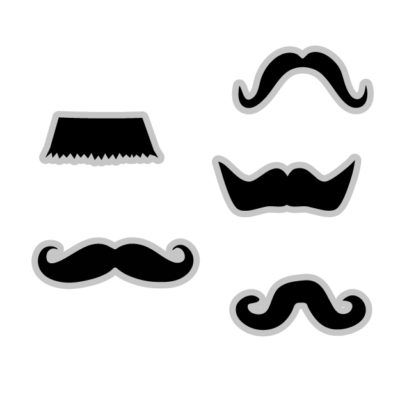 Different Mustaches Free SVG Template for photo booth props