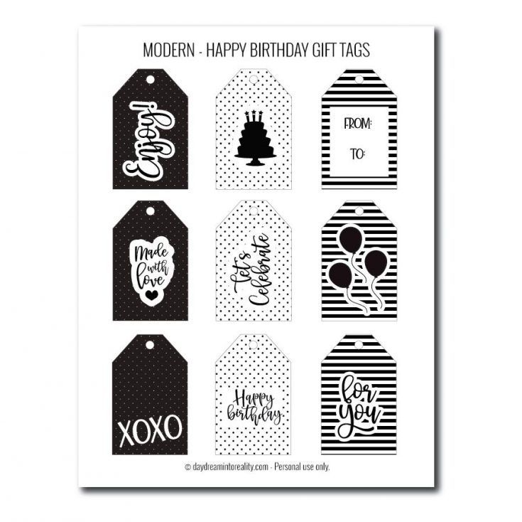 100+ Birthday Gift Tags Free PDF Printables (All in this article ...