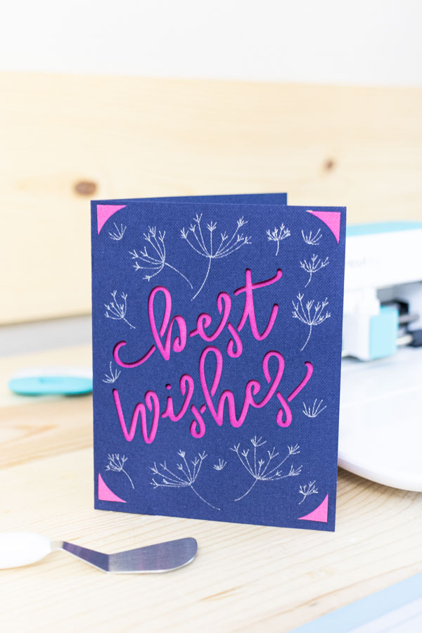 Best Wishes Card Made with Cricut Joy