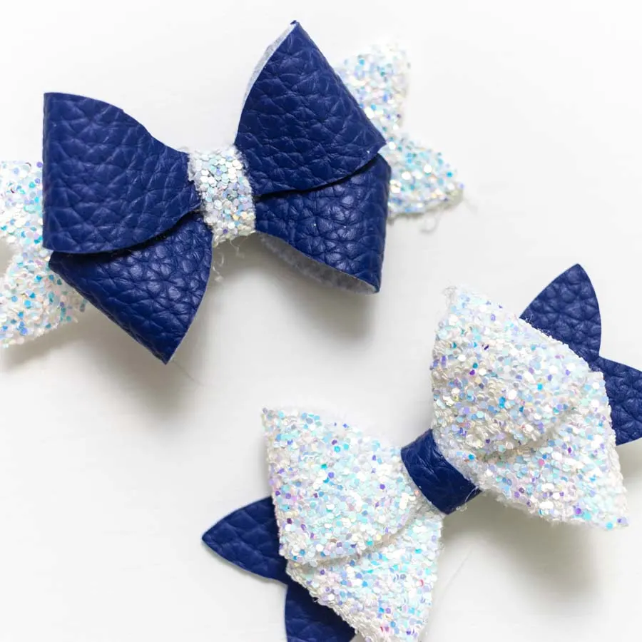 navy blue bow made with cricut