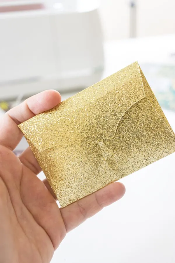 envelope made with glitter cardstock