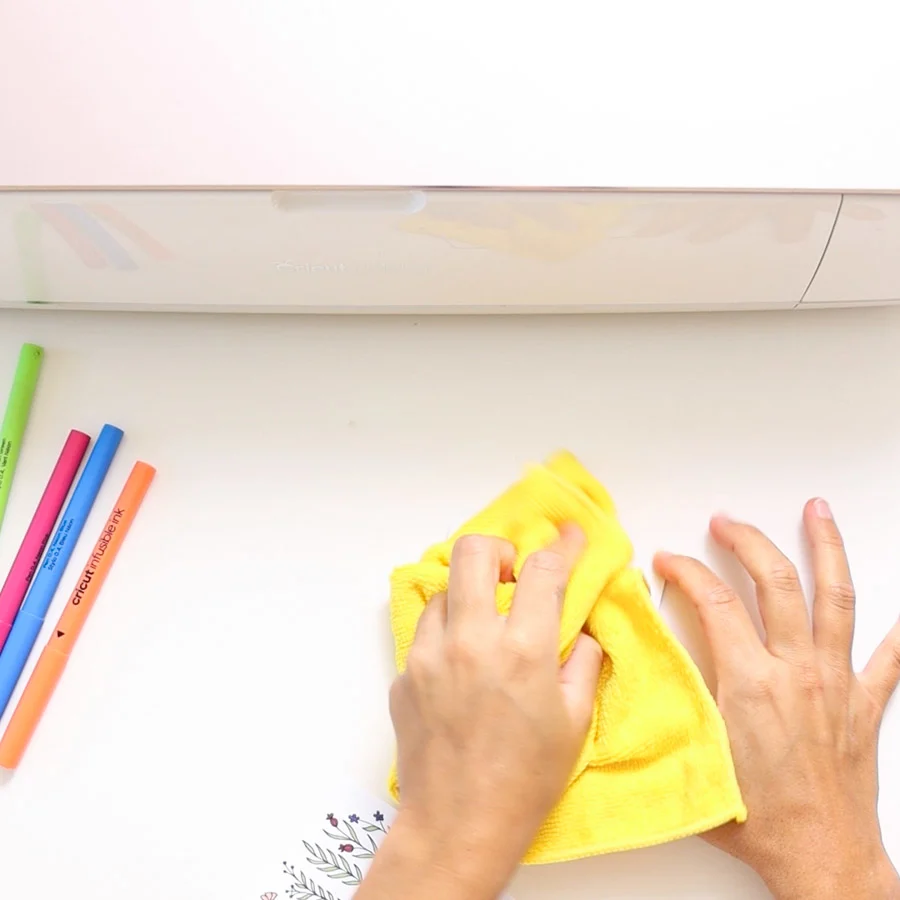 wipe down coaster with microfiber cloth
