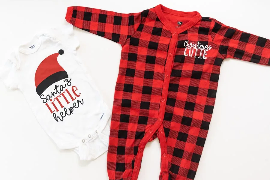 baby Christmas outfits personalized with cricut