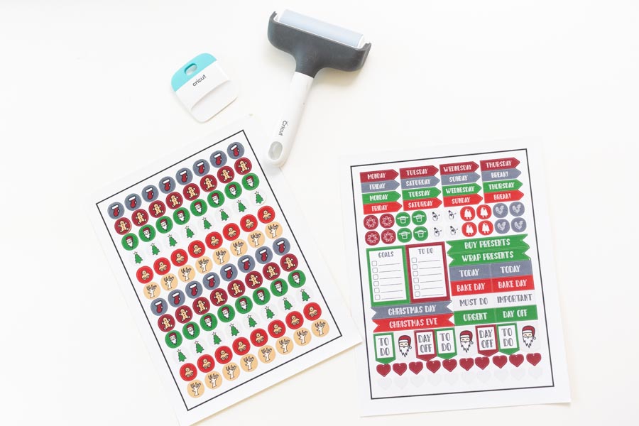 Christmas planner stickers made with cricut