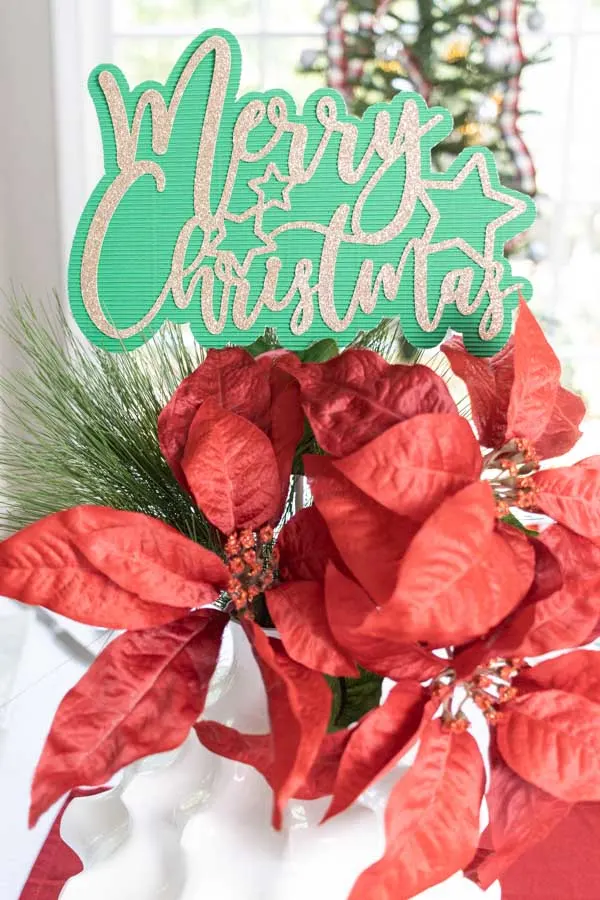 green and gold christmas cake topper