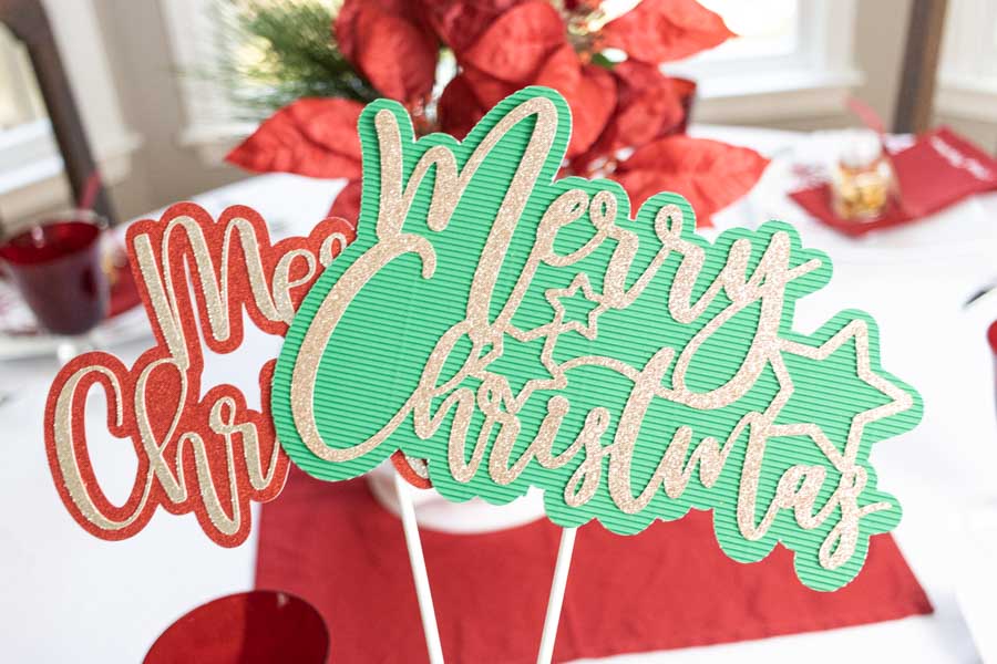 christmas cake toppers made with Cricut