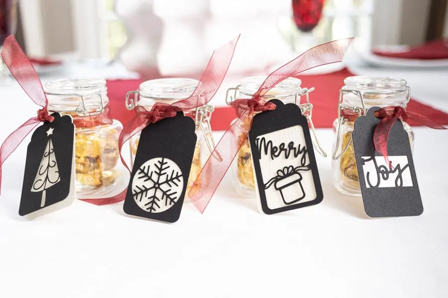 Different Christmas Party favor personalized with Cricut gift tags