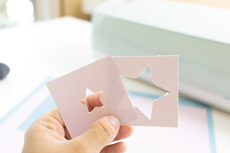 small and bid stars perforation cut outs