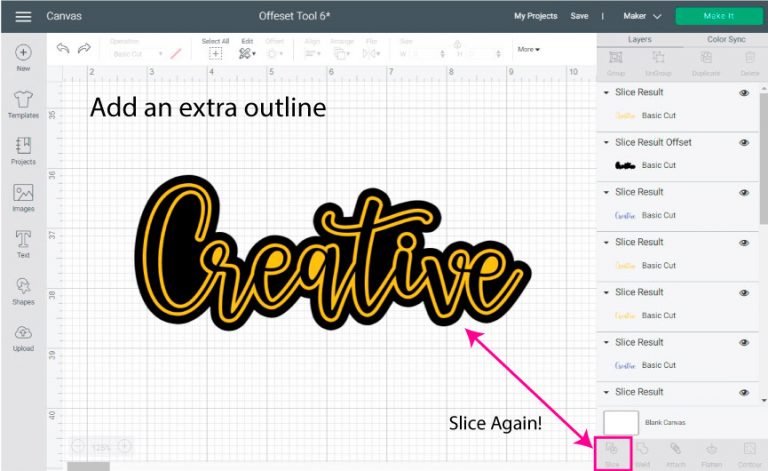 How to use the Offset Tool in Cricut Design Space | Make Outlines ...