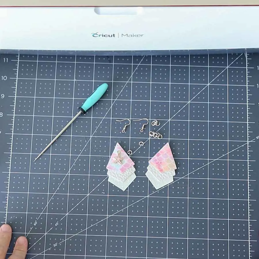 assemble an earring with jump rings and fish hooks