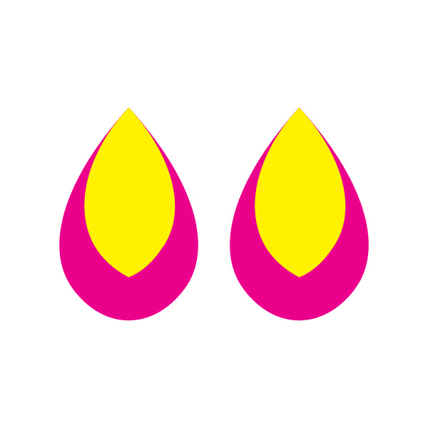 tear drop two layers earring free svg
