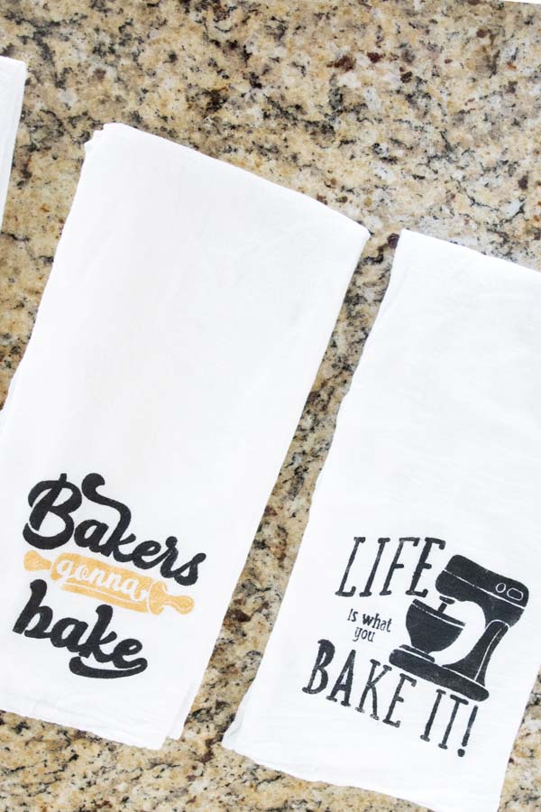bakers gonna make and life is what you bake it kitchen towels.