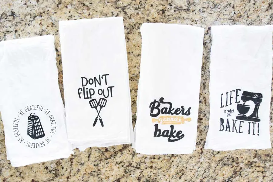 Kitchen Towels Set - Kitchen Towels with Printed Designs, White Cute  Sayings