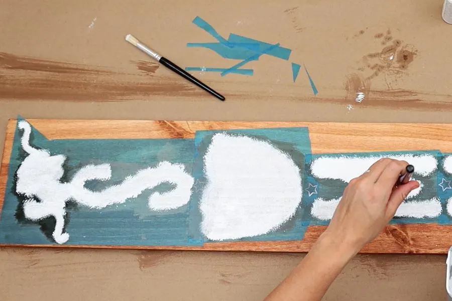 painting wood with stencil brush
